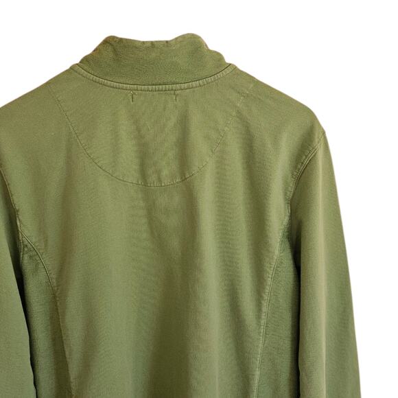 Coldwater Creek 1/4 Pullover Cotton Sweatshirt Sweater Green Women's Large - Picture 6 of 6